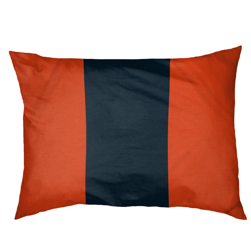Coussin Minnesota, Grand (l 50 po x P 40 po x H 7 po), Orange / bleu marine