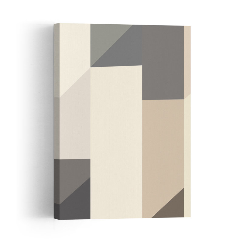 Abstract Geometric Blocks Abstract Contemporary Geometric Wall Art Print 1 Piece Wrapped Canvas Wall Art