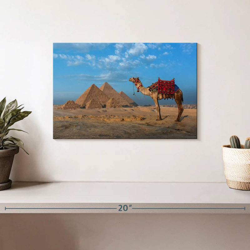 Camel And Egyptian Pyramids, 8" H x 12" W