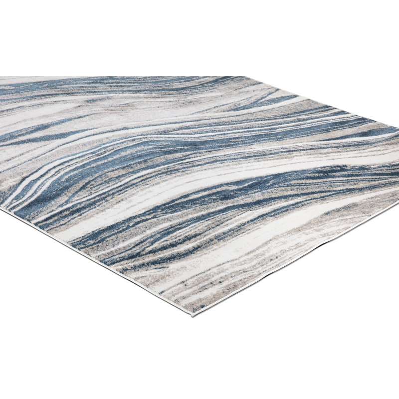Marbre bleu rayé sans rayures, Rectangle 2 pi 7 po x 4 pi 1 po