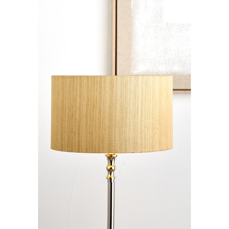 Stellan Slubbed Faux Silk Gold Lined Cylinder Drum Shade (Uno), 35cm