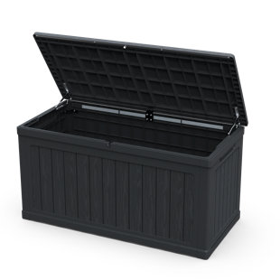 230 Gallon Large Outdoor Lockable Storage Deck Box In Black