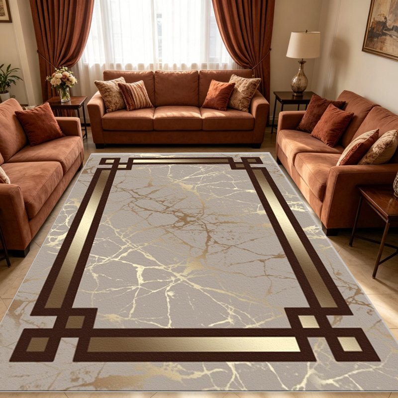 Grey Marble Geometric carpet-easy to clean, machine-washable, soft and comfortable; suitable for door mats, kitchens, living rooms, bedrooms, corridors, and laundry areas. Easy to clean, durable carpet for home decoration.