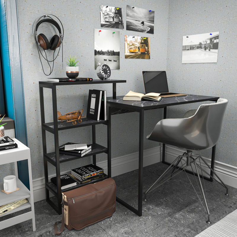 Amarah Desk, Black Marble Effect