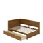 Lit de jour simple en bois avec tiroirs et garde-corps rustique-851037179