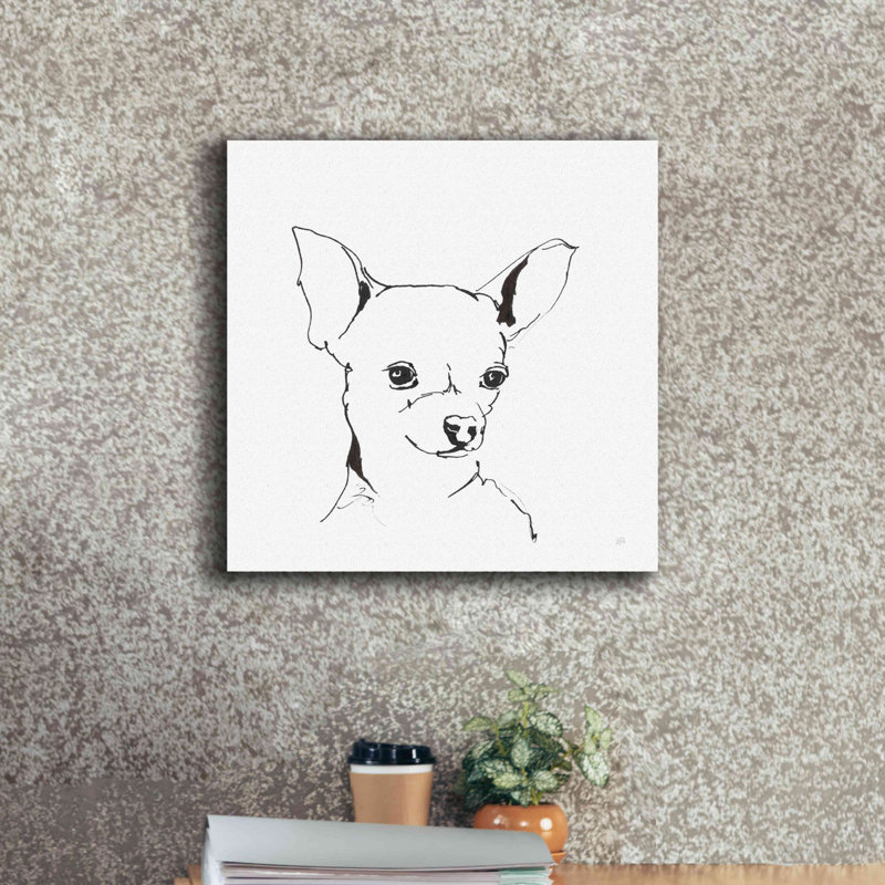 «Line Dog Chihuahua» par Chris Paschke, estampe numérique sur toile, H 18 po x l 18 po x P 0,75 po