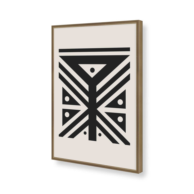 Impression de motifs tribaux modernes, Or brossé, H 15,25 po x l 12,25 po