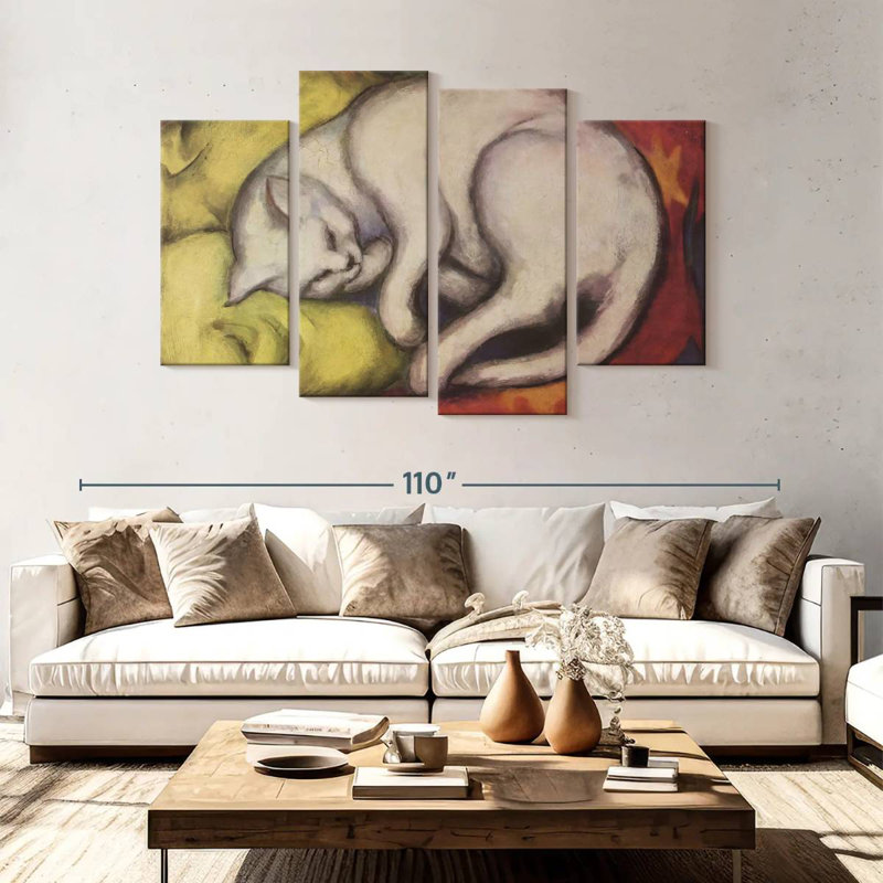Brampt The White Cat, 54" H x 84" W