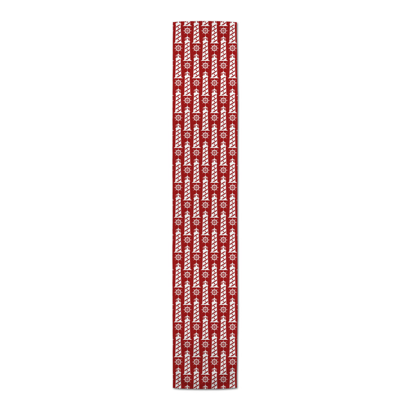 Allateef Rectangle Polyester Table Runner, Red, 90" x 16"