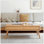 Table basse surélevée Table basse 100% bois de chêne massif Plateau en bois massif de couleur naturelle avec tablette de rangement