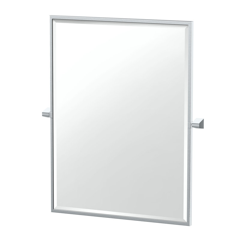 Miroir A-Line Miroir mural biseauté et pivotant (inclinable), Chrome, 32,5 po x 27,25 po