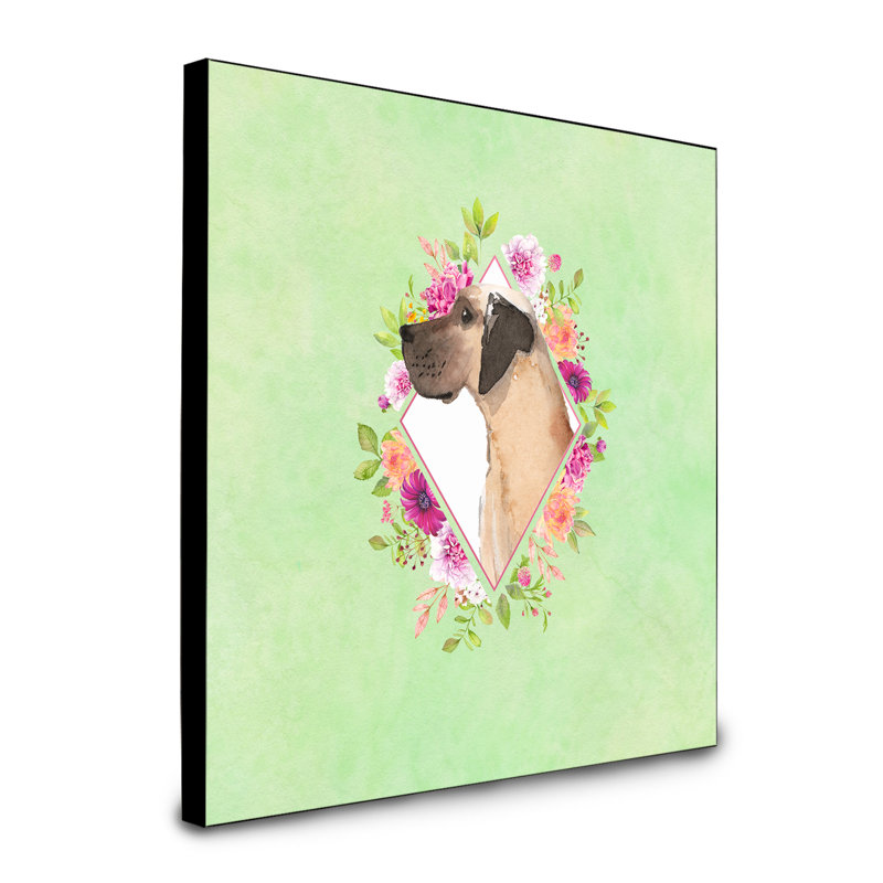 Panneau mural Dollman Flowers, Vert, Brun grand danois