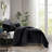 Pointehaven Black Velvet Oversized Diamond Quilt Set, Full-117339334-117339333