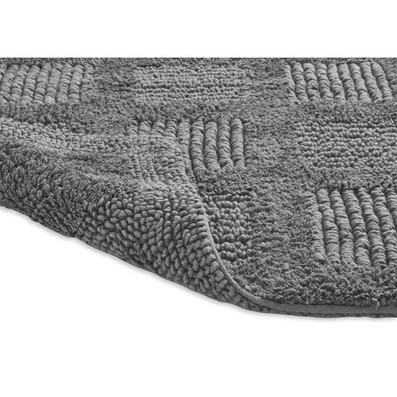 Gerlinda Cotton Blend Bath Rug, Dark Gray