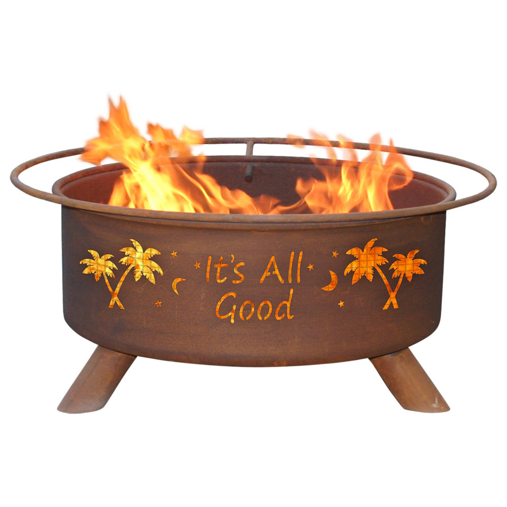Bay Isle Home™ 305DFD855A5747FDAE6E8CA63EB5831F It''s All Good Steel Outdoor Fire Pit - Patina Rust