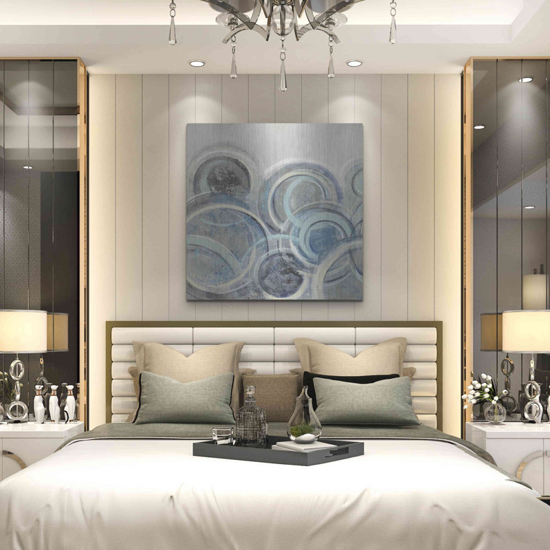 Brayden Studio® «Variation Blue Grey II» par Silvia Vassileva, art mural en métal, MTL-1374, H 36 po x l 36 po