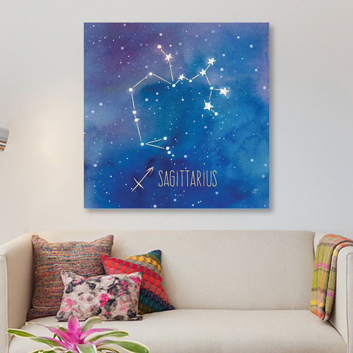 « star sign sagittarius », impression sur toile, H 12 po x l 12 po x P 0,75 po, Toile tendue, Pas de tapis