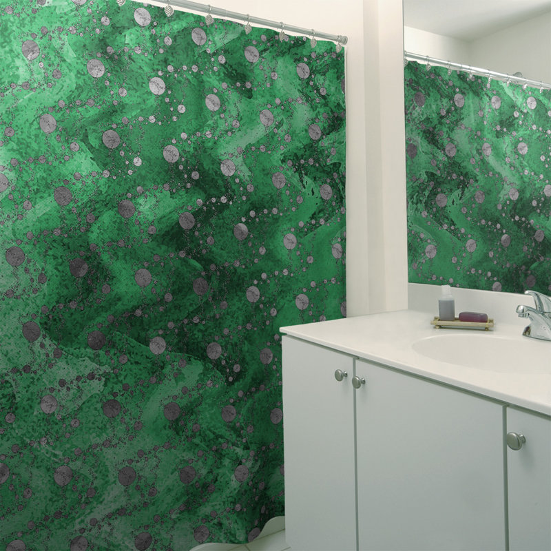 Rideau simple en planètes et étoiles, Vert
