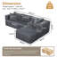 Canapé modulaire 105 po avec méridienne gauche, siège modulaire profond, sans assemblage requis, gris-78362565