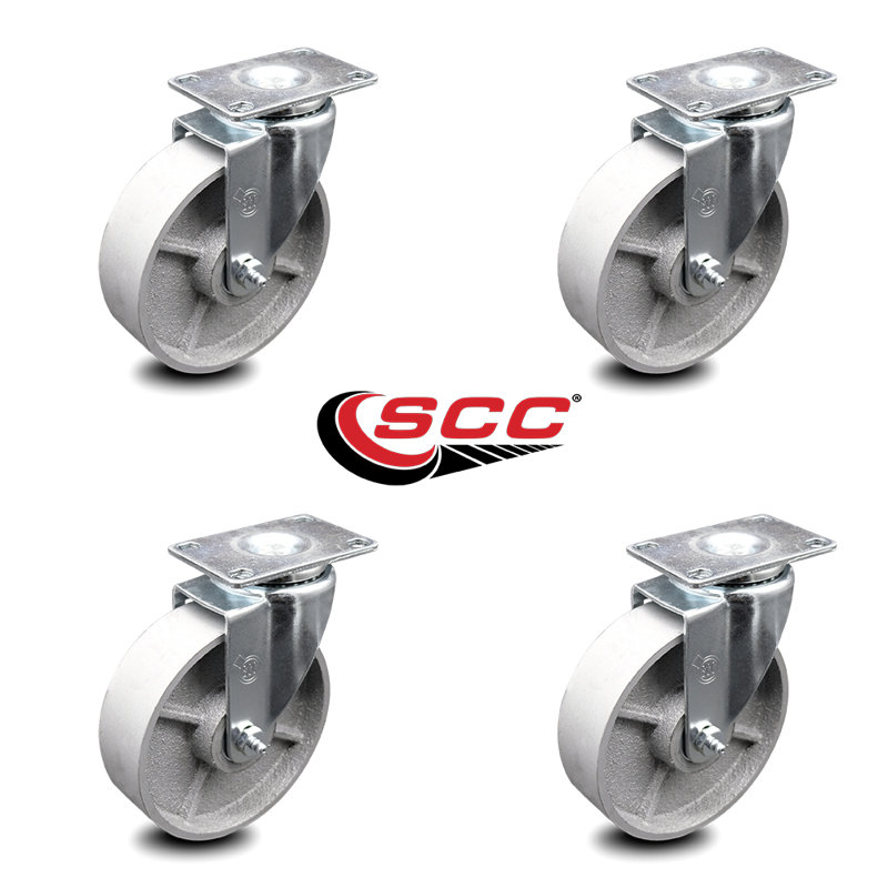 Roulettes semi-pivotantes en acier