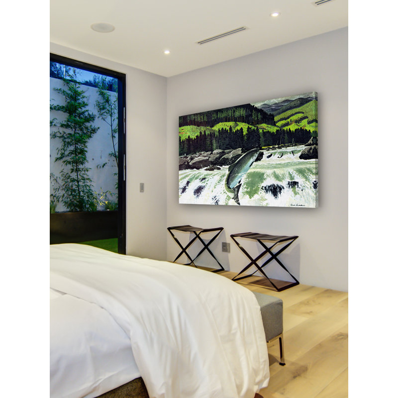 Salmon Run 1 Piece Wrapped Canvas Painting, 41cm H x 61cm W
