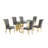 Joneisha Clear Tempered Glass 79'' L x 40'' W Dining Set with Velvet Chairs-1683991799-1683991800-1741152793