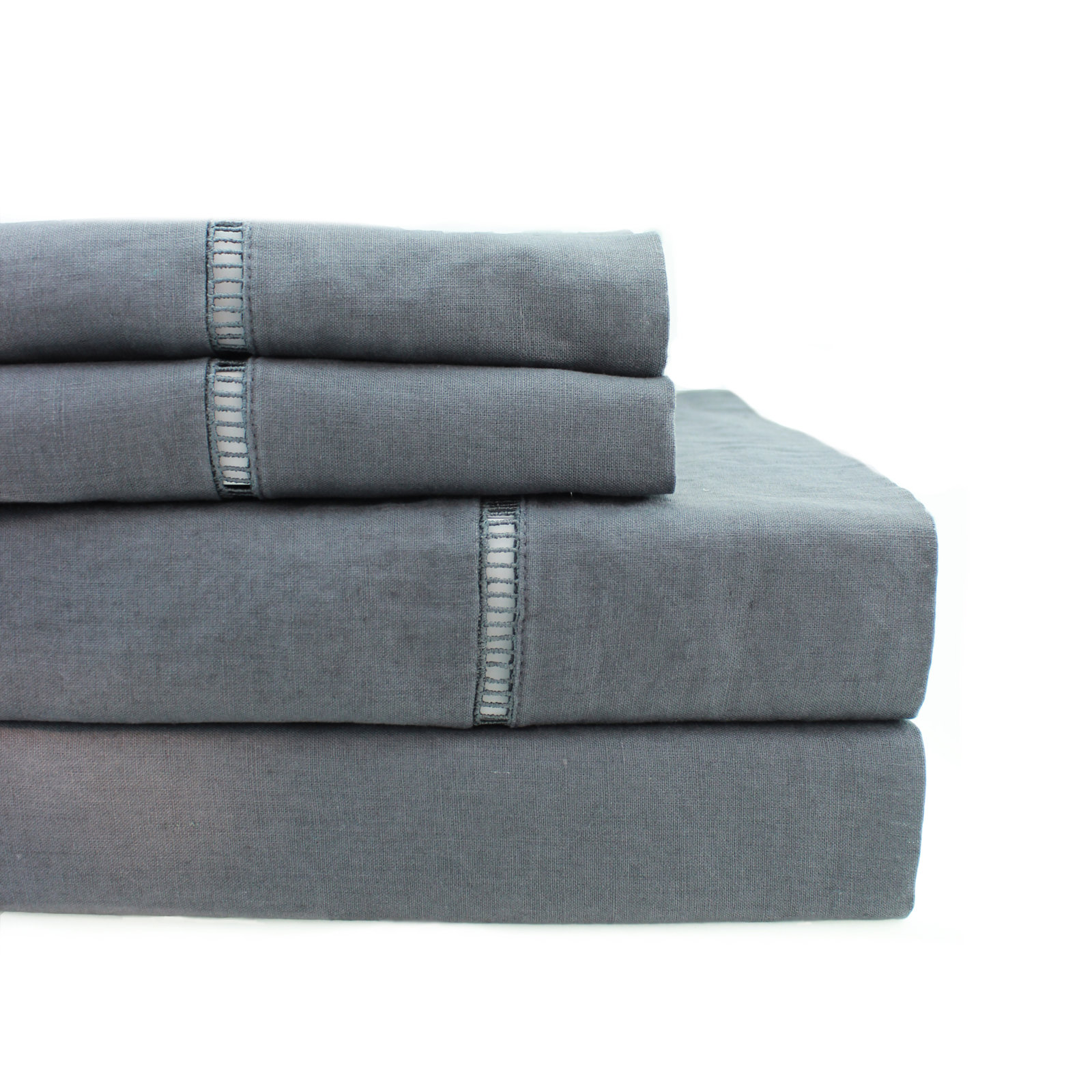 Briar 100% Linen Sheet Set, Full, Dark Gray