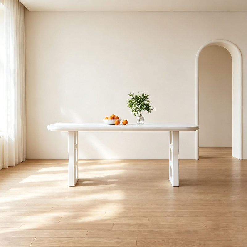 Table en pierre frittée crème, H 29,5 po x l 55,1 po x P 31,5 po