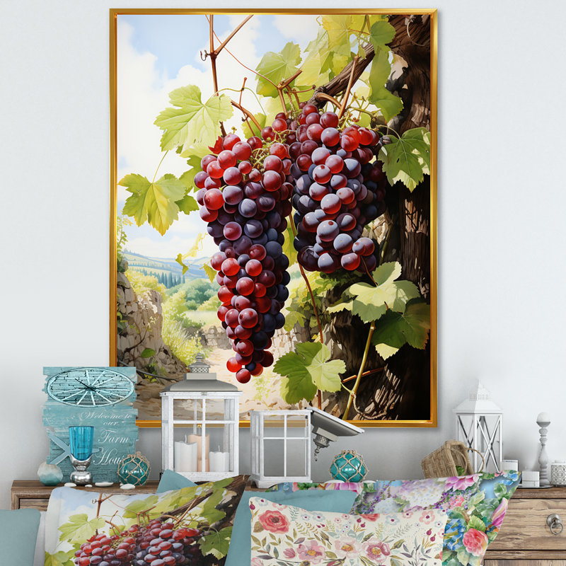 Vineyard - Ancienne sagesse - reproduction sur toile, H 44 po x l 34 po x P 1,5 po, Cadre flottant doré