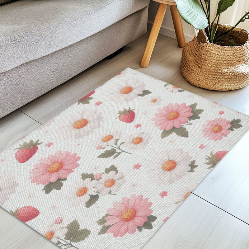 Tapis tressé Sweet Daisy Berries, Rectangulaire 3 pi x 5 pi