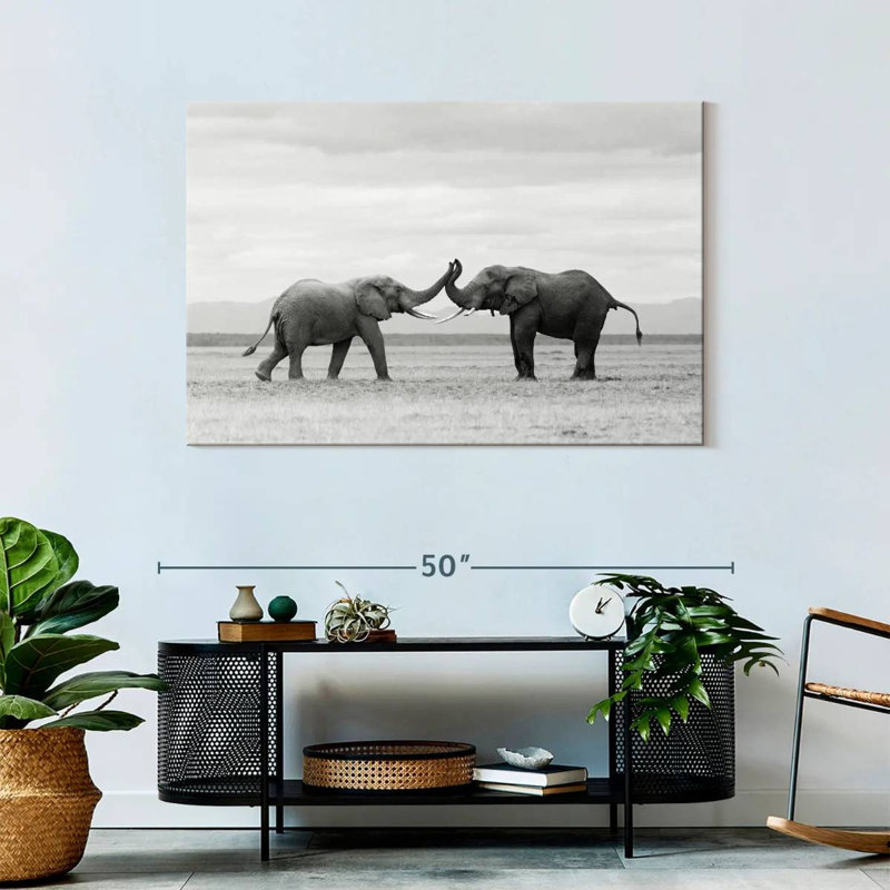 Crowle Fighting Elephants, 30" H x 45" W