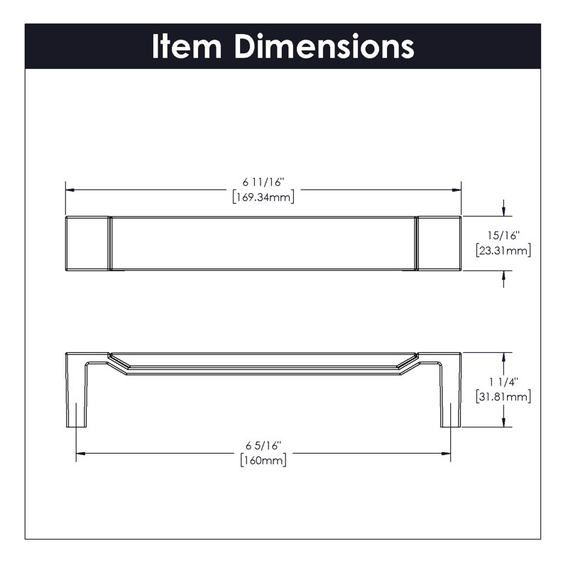 Fuse Bar / Handle Pull, Brushed Golden Brass/Walnut