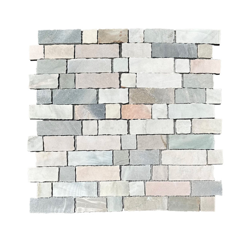 Ardesia 2" x 3" Split Face Pink Slate Linear Backsplash Mosaic Wall & Floor Tile