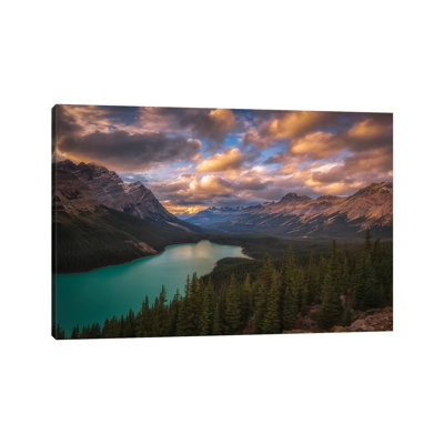 Peyto Lake at Dusk 1 Piece Wrapped Canvas Wall Art