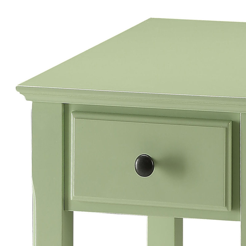 Table d'appoint avec tablette inférieure, Vert clair