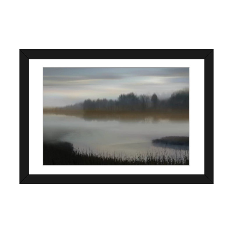 «Dawn», impression sur toile, H 16 po x l 24 po x P 1 po, Papier d'art encadré noir, Blanc