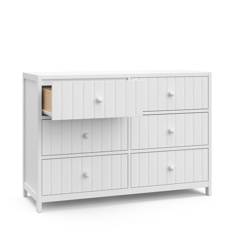 Commode double 6 tiroirs Teddi, Blanc
