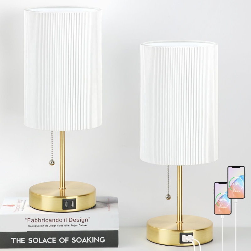 Lampe de table Kushum, Or, Blanc
