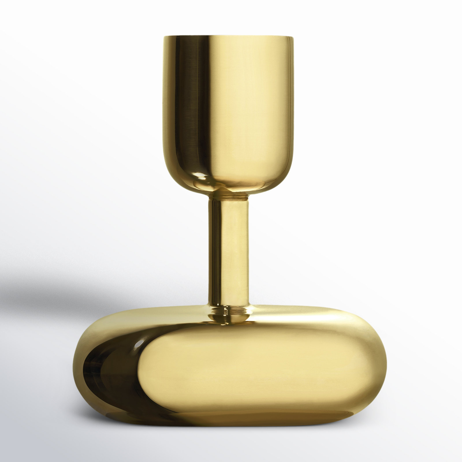 Juba Metal Candlestick, 4.25" H x 3.5" W x 3.5" D, Solid Brass