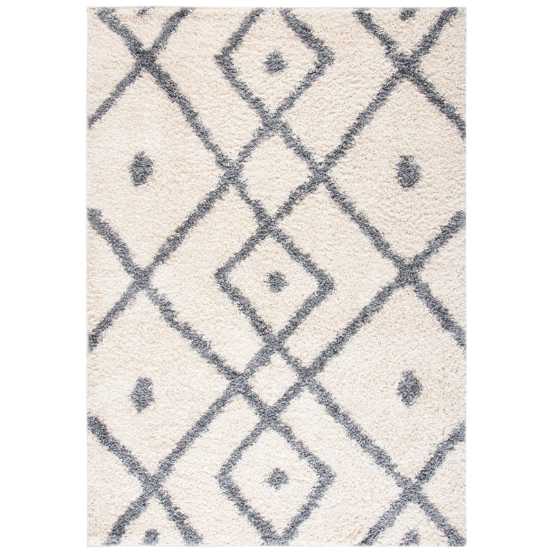 Tapis ivoire à motif géométrique, Rectangle 8 pi x 10 pi