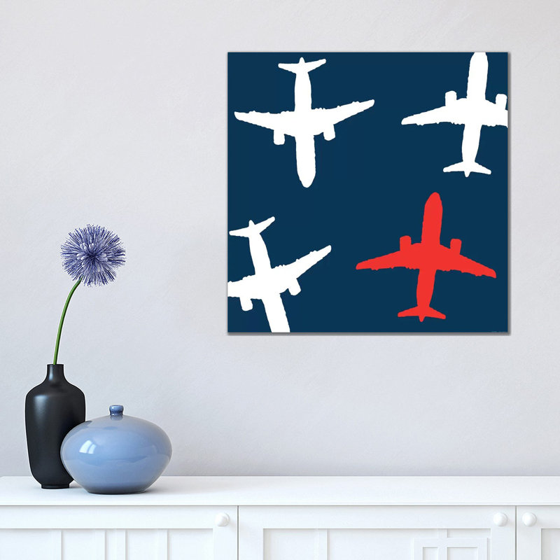 Red Plane by Art Mirano - Wrapped Canvas Print, 45.72 cm H x 45.72 cm W