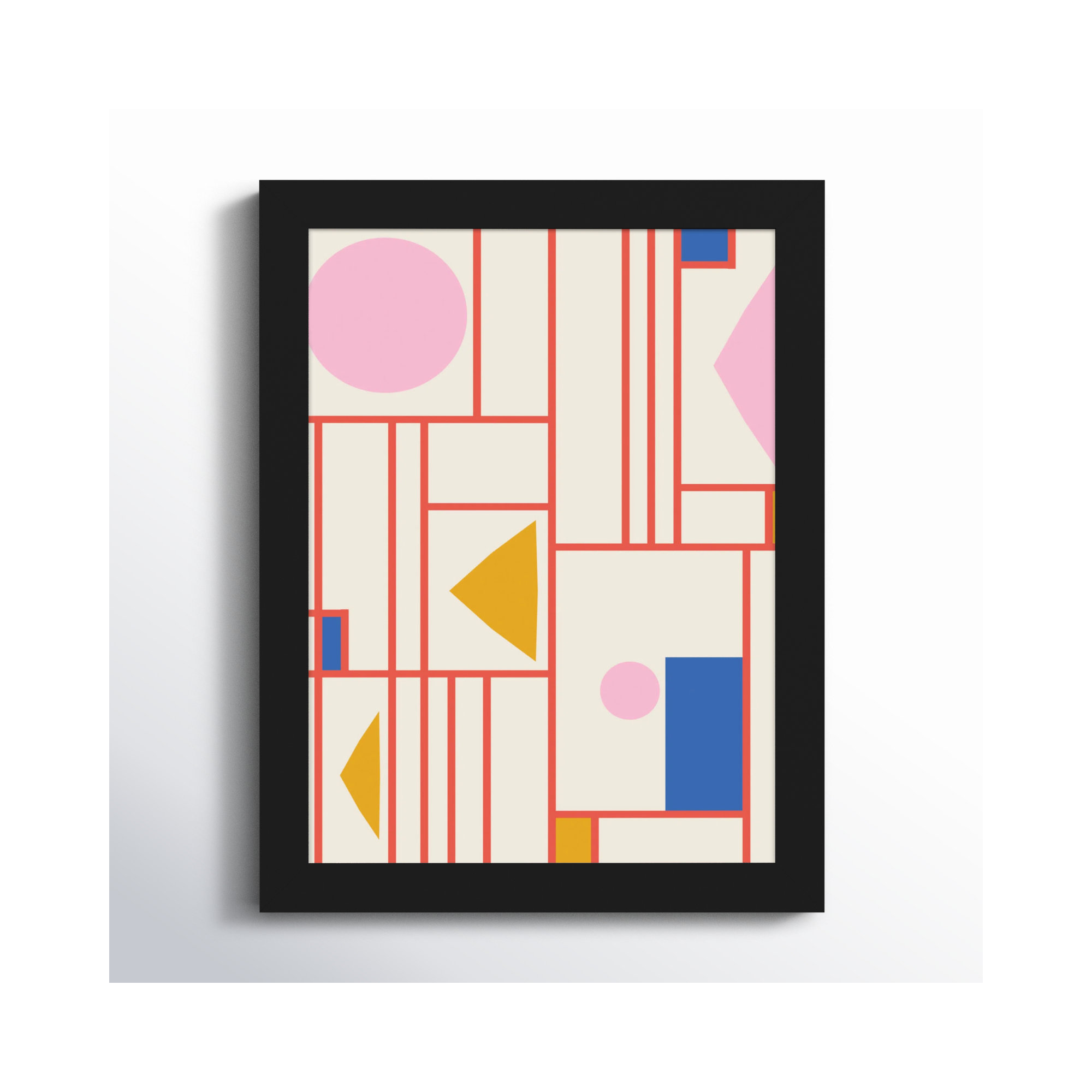Framed Shapes by Beth Vassalo, 13" H x 10" W x 1" D, Black