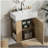 [Video]21.6 inch Modern Floating Bathroom Vanity with Ceramic Basin - Perfect for Small Bathrooms, Left side storage