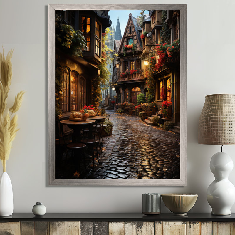 Germany Cologne Old Town I - Print on Canvas, White Floater Framed, 44" H x 34" W x 1.5" D