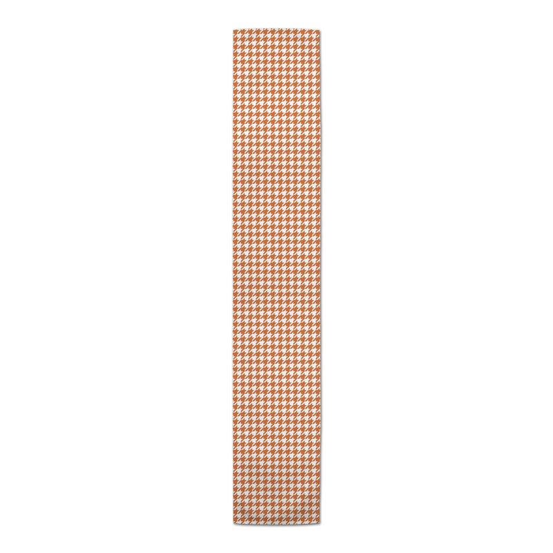 Costantina Rectangle Polyester Table Runner, Gray Houndstooth, 90" x 16"