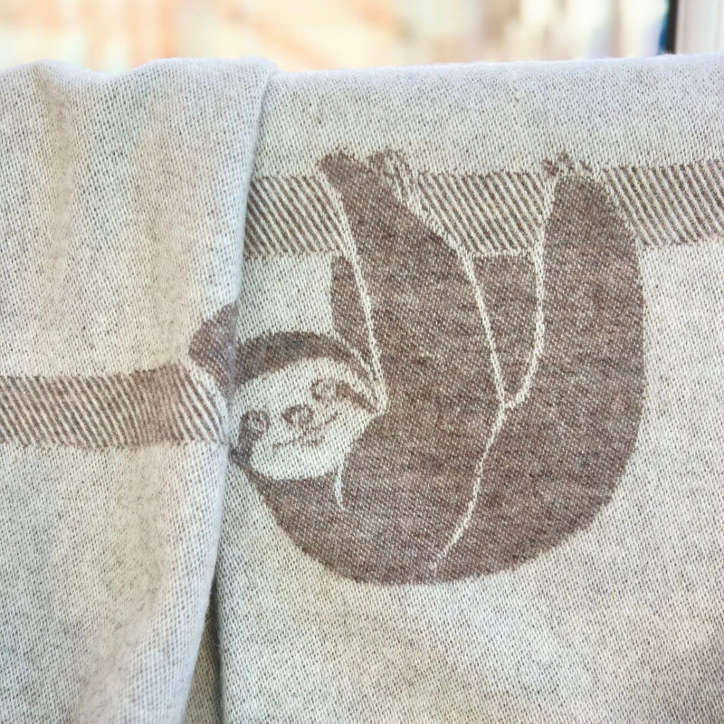 Brown Sloth Recycled Merino Wool Throw