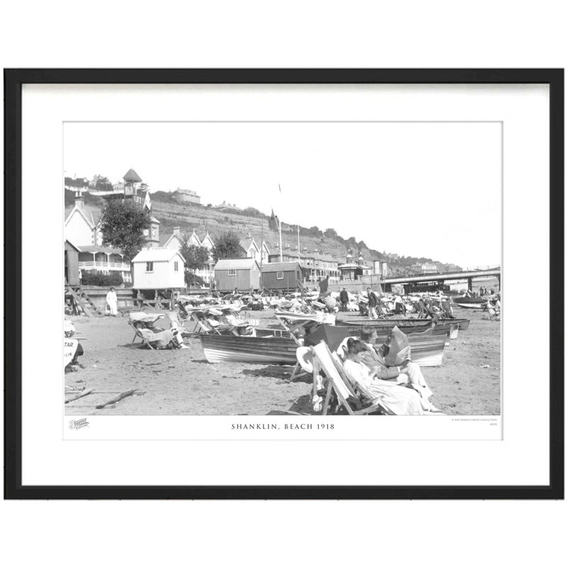 Shanklin, Beach 1918 - Single Picture Frame Print, 45cm H x 60cm W x 2.3cm D