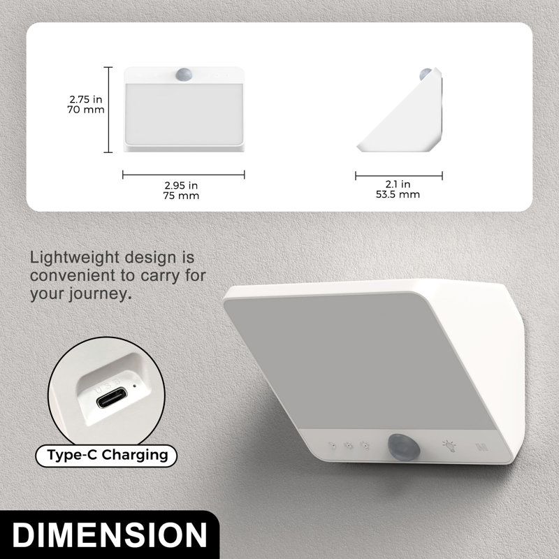 Rechargeable Motion Sensor Night Light Magnetic Dimmable Sconces Nightstand Night Lights