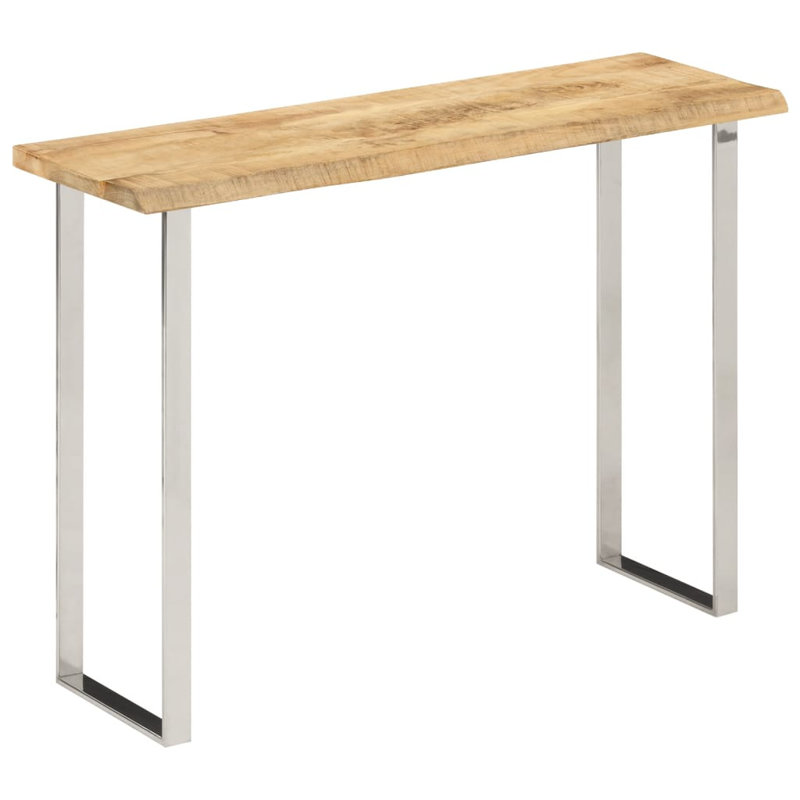 Adalis 105cm Solid Wood Top Console Table, Chrome