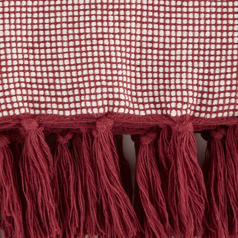 Jeté 100% coton , Rouge grange